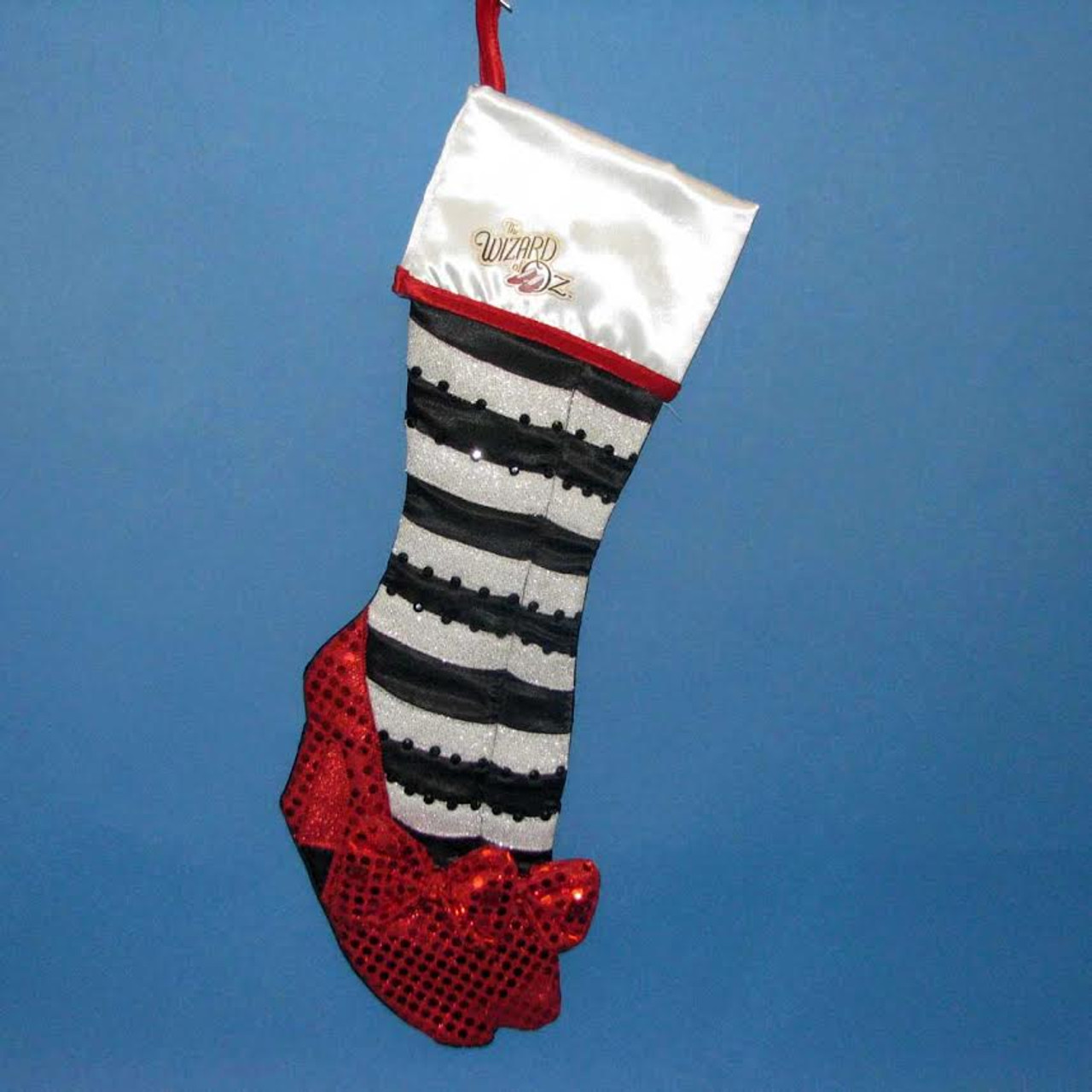 22" Black and White 'Wizard of Oz' with Ruby Slipper Christmas Stocking