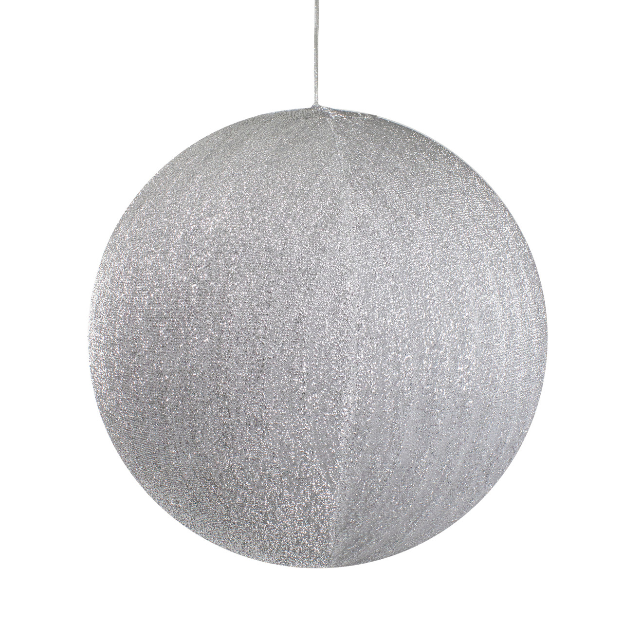 Tinsel Inflatable Christmas Ball Ornament Outdoor Commercial Decoration - 19.5" - Silver