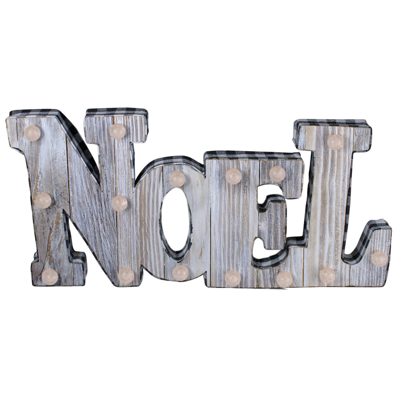Lighted 3D Wooden "NOEL" Christmas Decoration - 17"