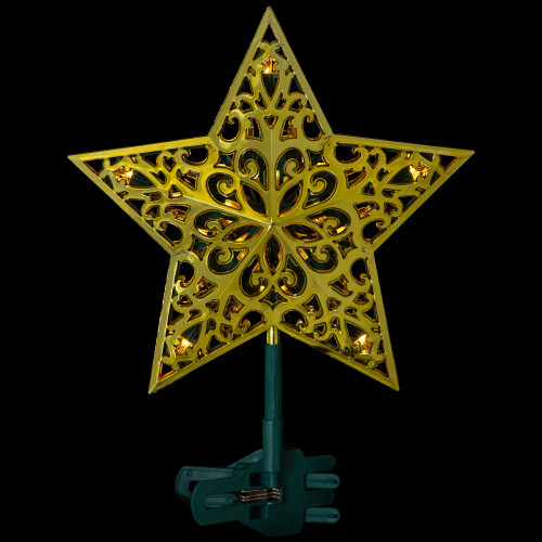 LED Lighted Star Christmas Tree Topper - 9.5" - Gold