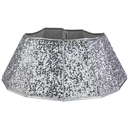 26" Silver Sequins Hexagonal Christmas Tree Collar
