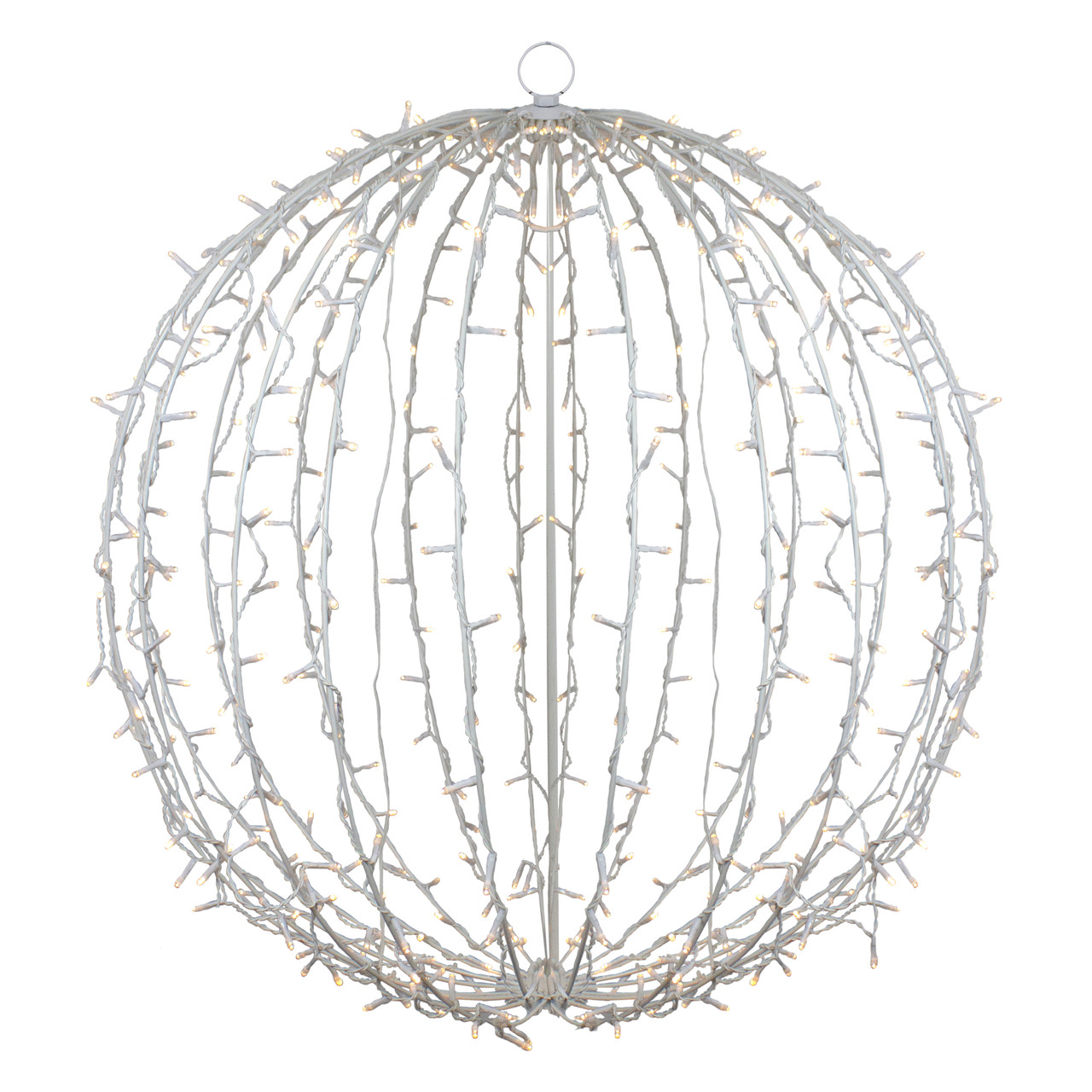 30" LED Lighted 3D Christmas Hanging Ball Decoration �C Warm White Lights