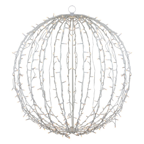 30" LED Lighted 3D Christmas Hanging Ball Decoration �C Warm White Lights