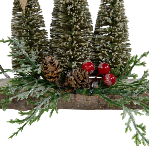 Frosted Mini Bottle Brush Trees Christmas Ornament - 7"