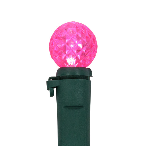 LED G12 Berry Christmas Lights - Pink - 16' Green Wire - 50 ct