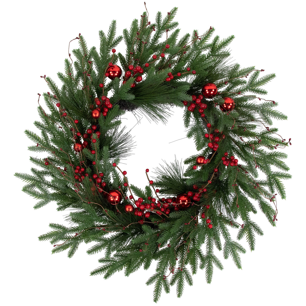 Real Touch?? Berries and Pine Artificial Christmas Wreath  - 32" - Unlit