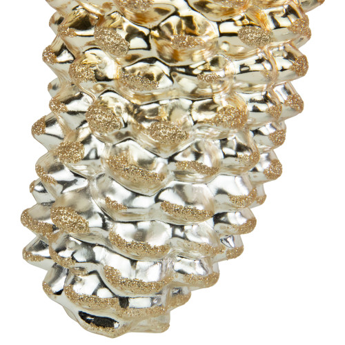 7.25" Gold Pinecone Glass Christmas Ornament