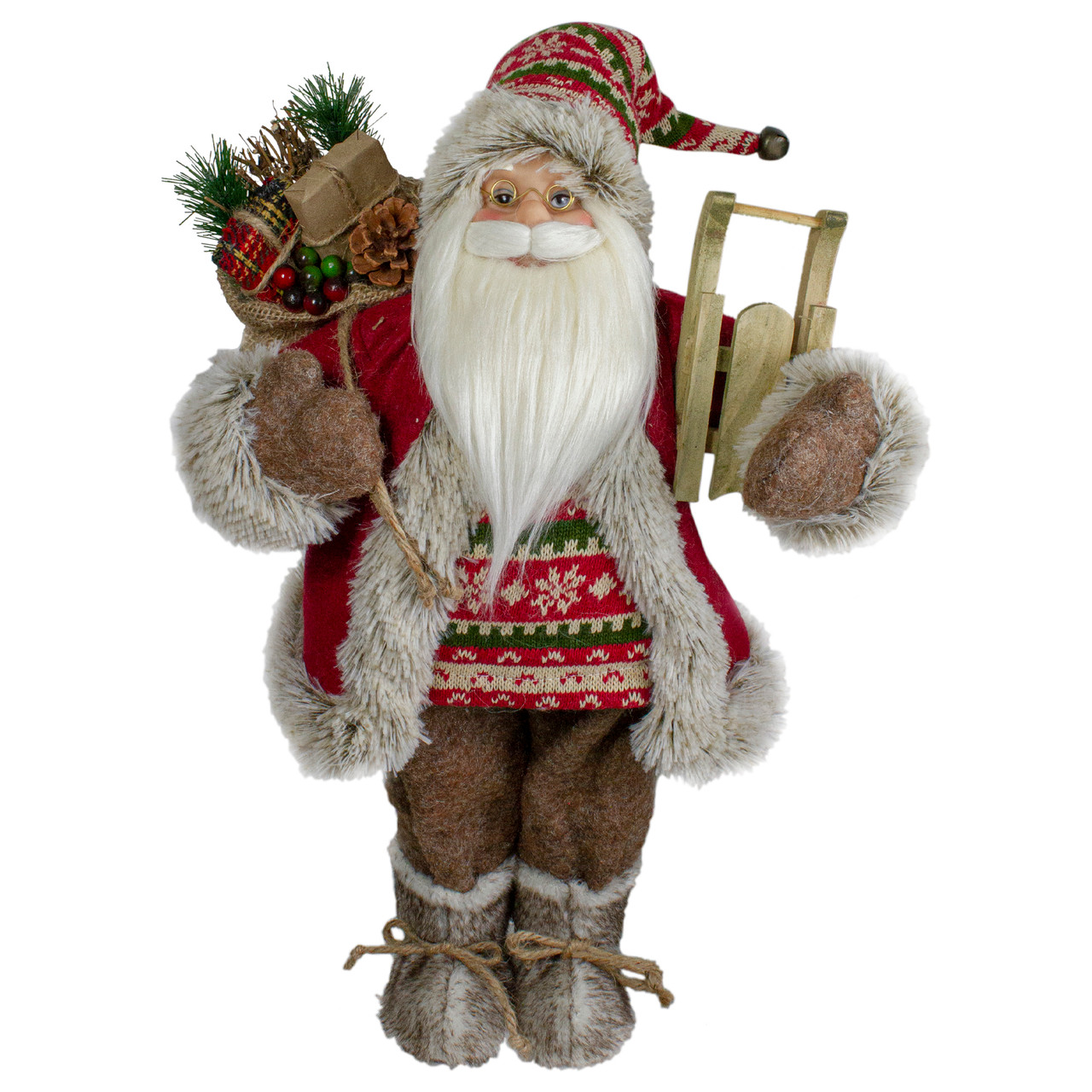 18" Nordic Santa Christmas Figure with Sled
