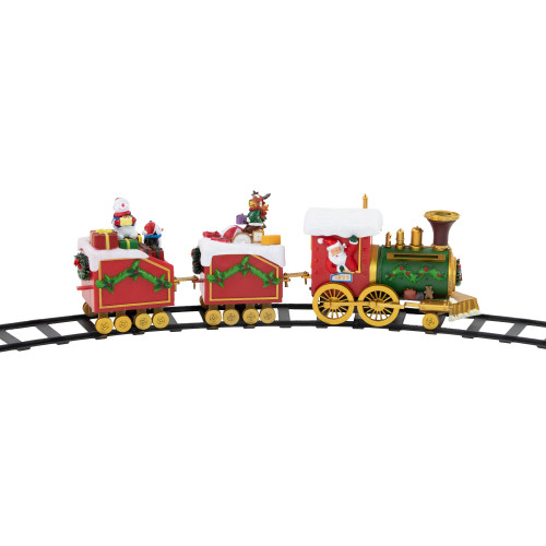 16-Piece LED Lighted Musical and Animated Christmas Village Train