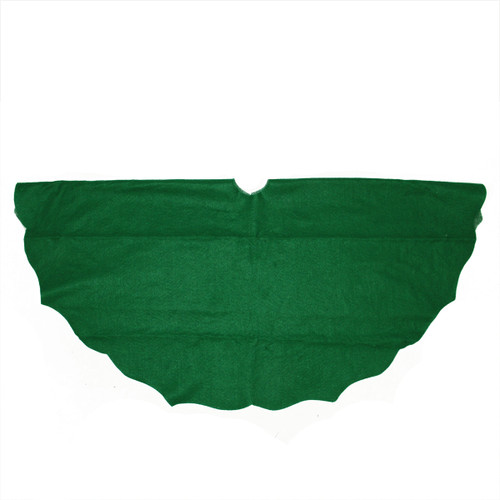 Scalloped Edge Christmas Tree Skirt - 48" - Green