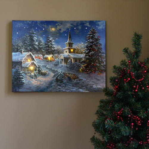 Battery-Operated Lighted Wall Art - Winter Village