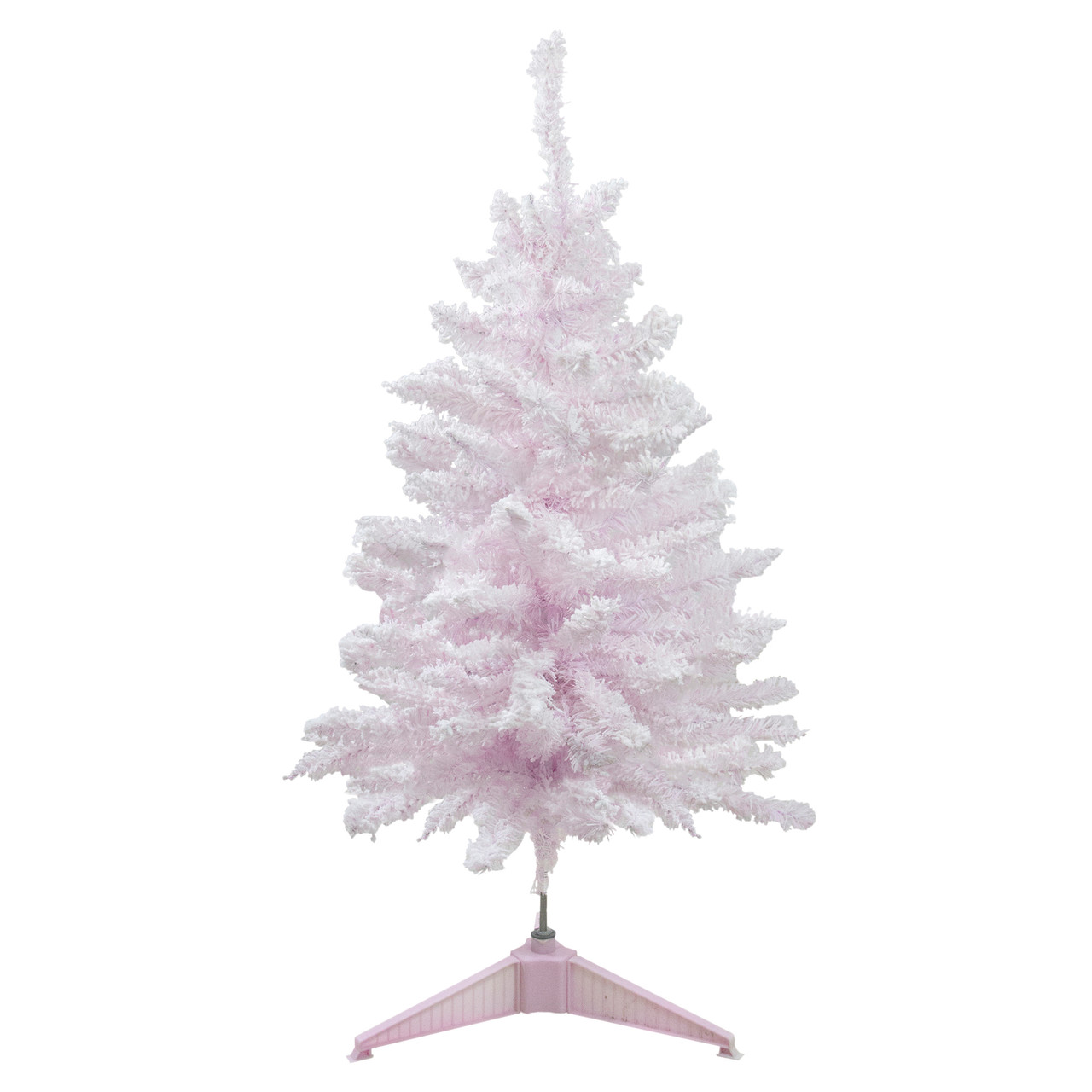 3' Medium Flocked Madeline Pink Spruce Artificial Christmas Tree, Unlit