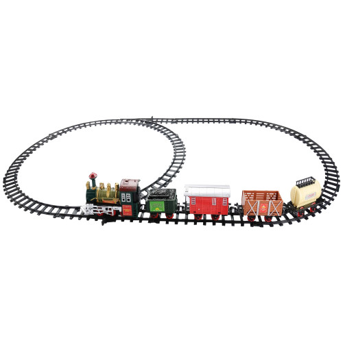 16-Piece Battery Operated Lighted and Animated Continental Express Train Set with Sound
