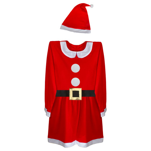 41" Red and White Women's Mrs. Claus Costume Set - Small