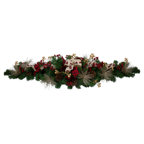 52" Berries and Bows Artificial Christmas Swag - Unlit