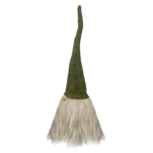 Christmas Gnome Figure with Long Pointy Hat - 14" - Green
