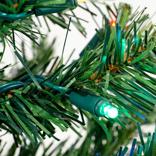 6' Pre-Lit Medium Mixed Classic Pine Artificial Christmas Tree, Multi Color LED Lights