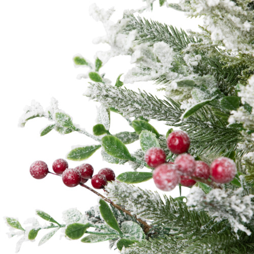 Flocked Balsam Pine Artificial Mini Christmas Tree in Burlap Base - 24" - Unlit