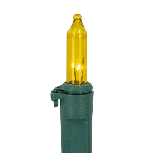 Mini Christmas Lights - Yellow - 20.25' Green Wire - 100ct