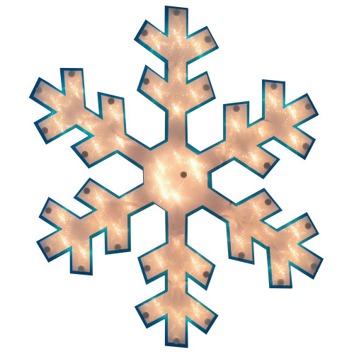 16.75" Lighted Snowflake Christmas Window Silhouette Decoration