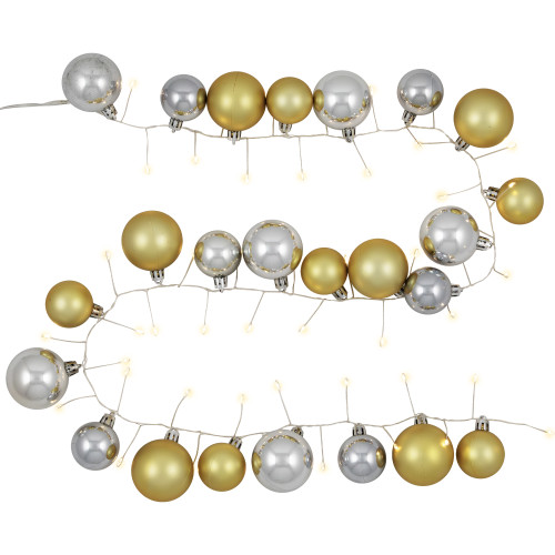 Ornament String Christmas Lights - Warm White - 3.75' Silver Wire - 50ct - Gold