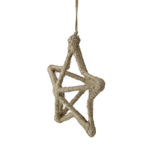 5-Point Jute Star Christmas Ornament - 12" - Beige