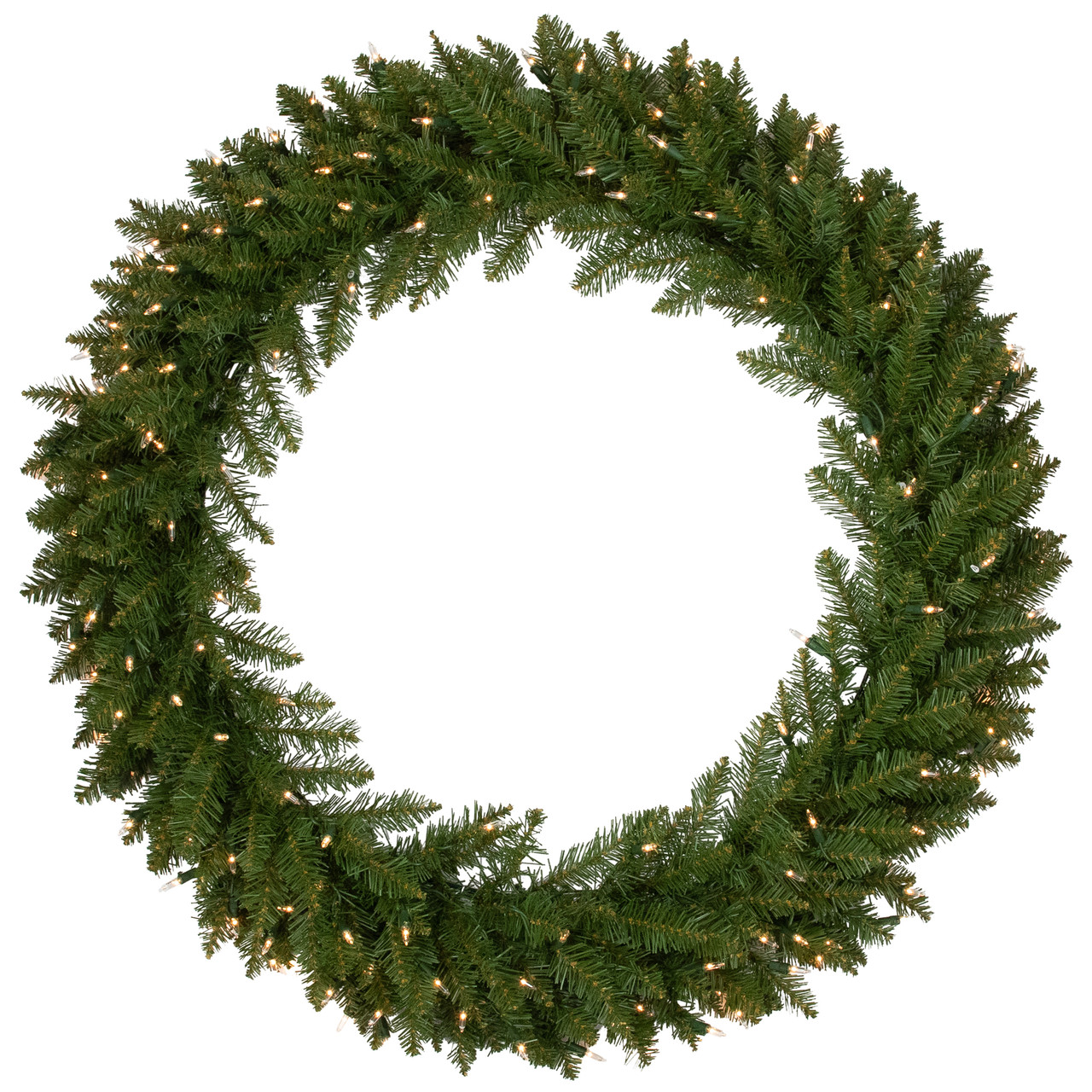 Pre-Lit Rockwood Pine Artificial Christmas Wreath, 36-Inch, Clear Lights