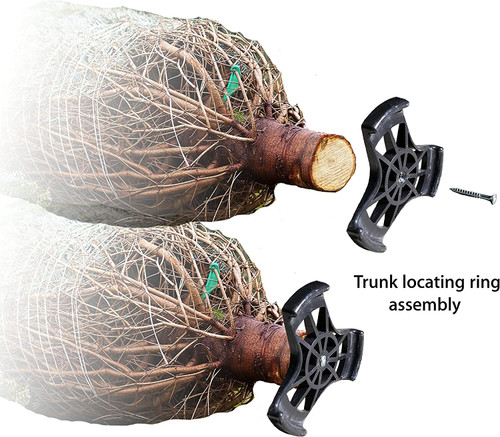 Red Christmas Tree Stand with Clamping System - For Live Trees up to 7'