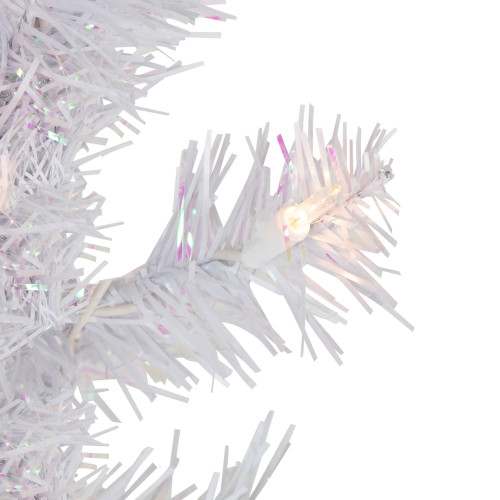 4' Pre-lit Rockport White Pine Artificial Christmas Tree, Clear Lights