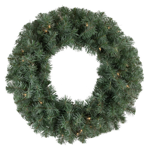Pre-lit Colorado Blue Spruce Artificial Christmas Wreath, 24-Inch, Clear Lights