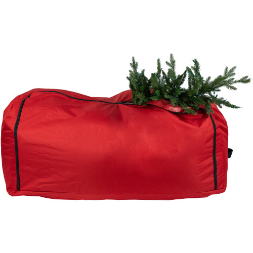 57" Red Artificial Christmas Tree Rolling Storage Bag For Trees Up to 9ft