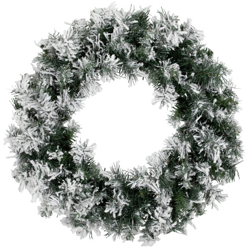 Heavily Flocked Pine Artificial Christmas Wreath - 24" - Unlit