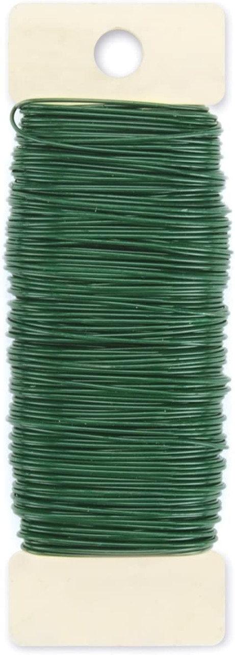 Green Floral Paddle Crafting Wire - 24 Gauge - 110'
