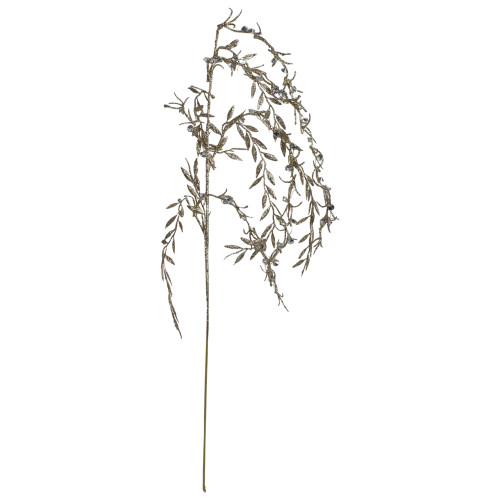 41" Silver and Gold Glittered Willow Branch Christmas Spray