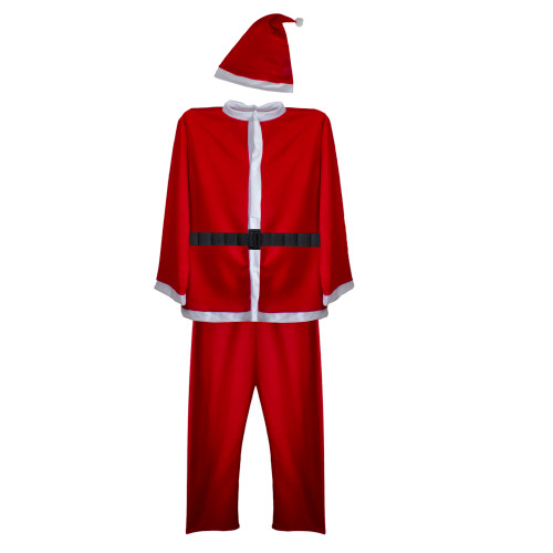 Men's White and Red Santa Claus Christmas Costume Set - Standard Size