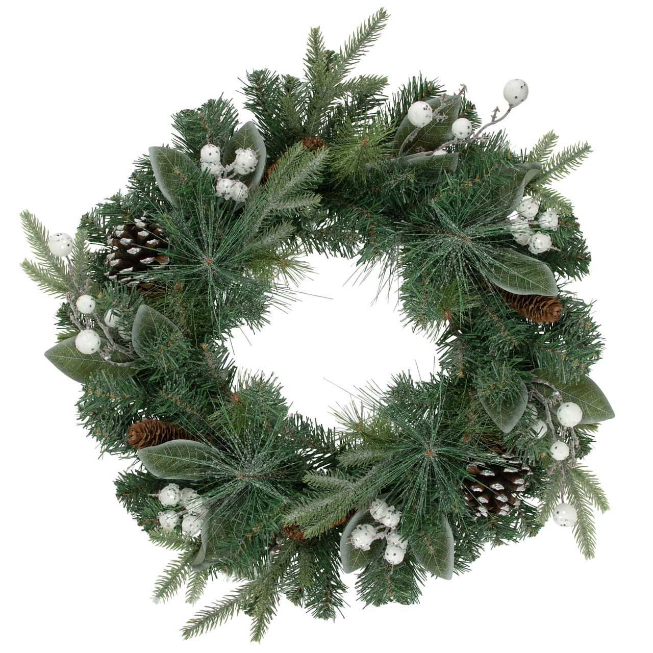 Real Touch? Frosted Mixed Pine Artificial Christmas Wreath - 24" - Unlit