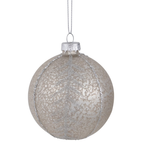 Glittered and Matte Finish Christmas Glass Ball Ornaments - 3" (80mm) - Silver - 9ct