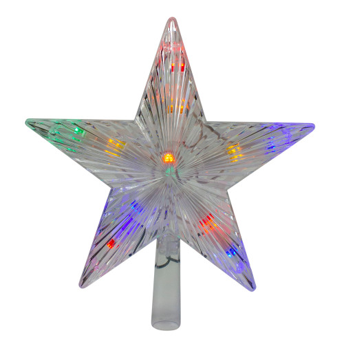 9.5" Lighted Color Changing 5 Point Star Tree Topper - White and Blue LED Lights