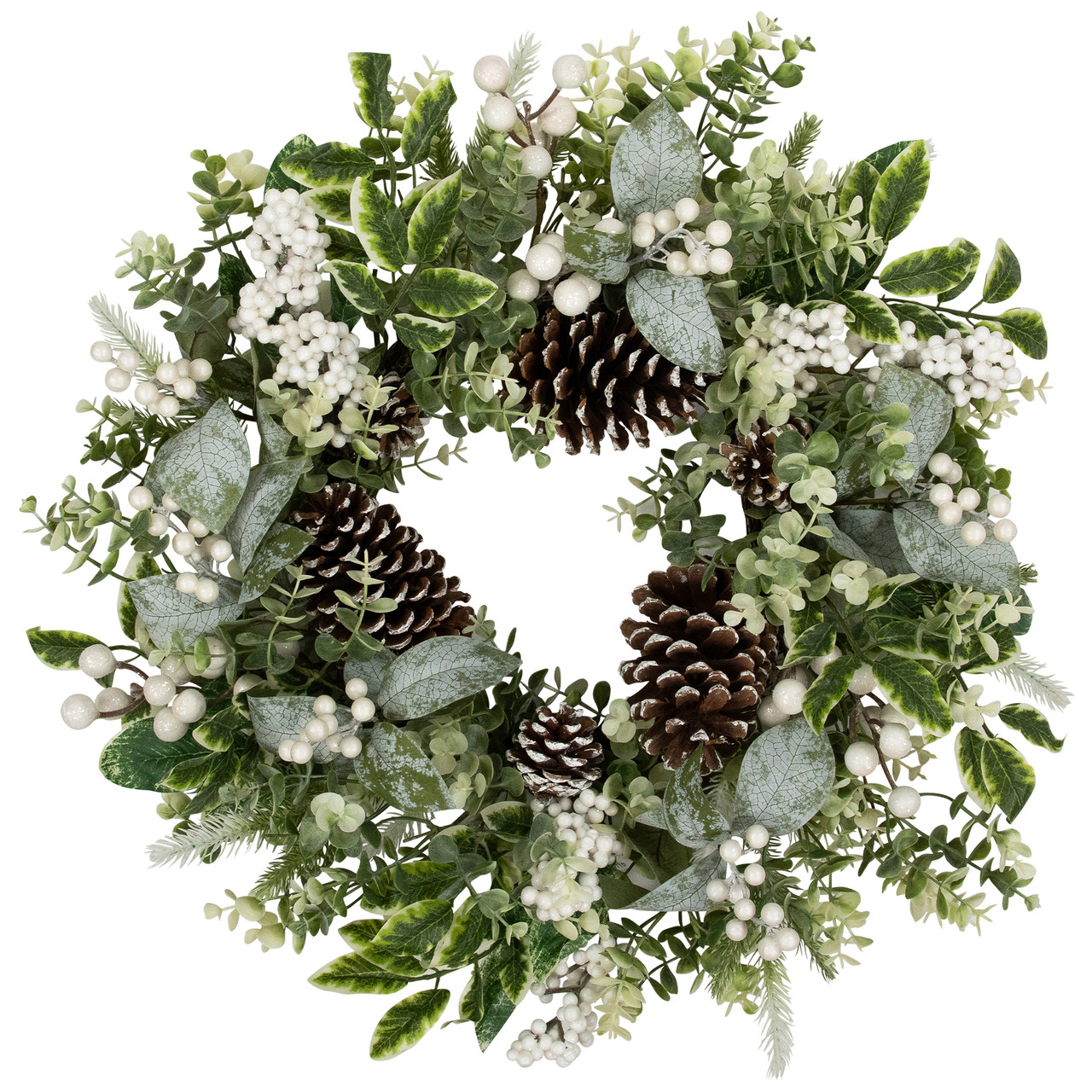 Real Touch?? Frosted Pinecones and Berries Artificial Christmas Wreath - 24" - Unlit