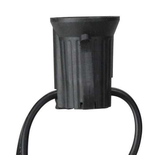 Commercial Grade C9 Christmas Light Socket Set - 25' - Black Wire