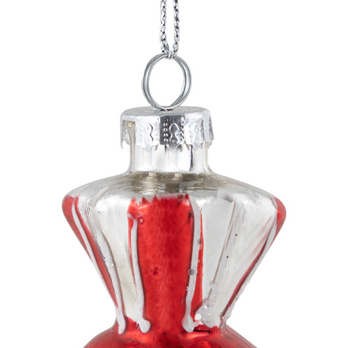 4" Peppermint Candy Glass Christmas Ornament