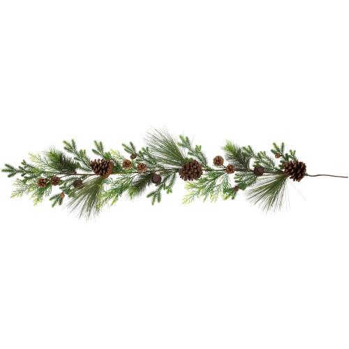 Real Touch?? Jingle Bells and Pinecones Artificial Christmas Garland - 5' x 10" - Unlit