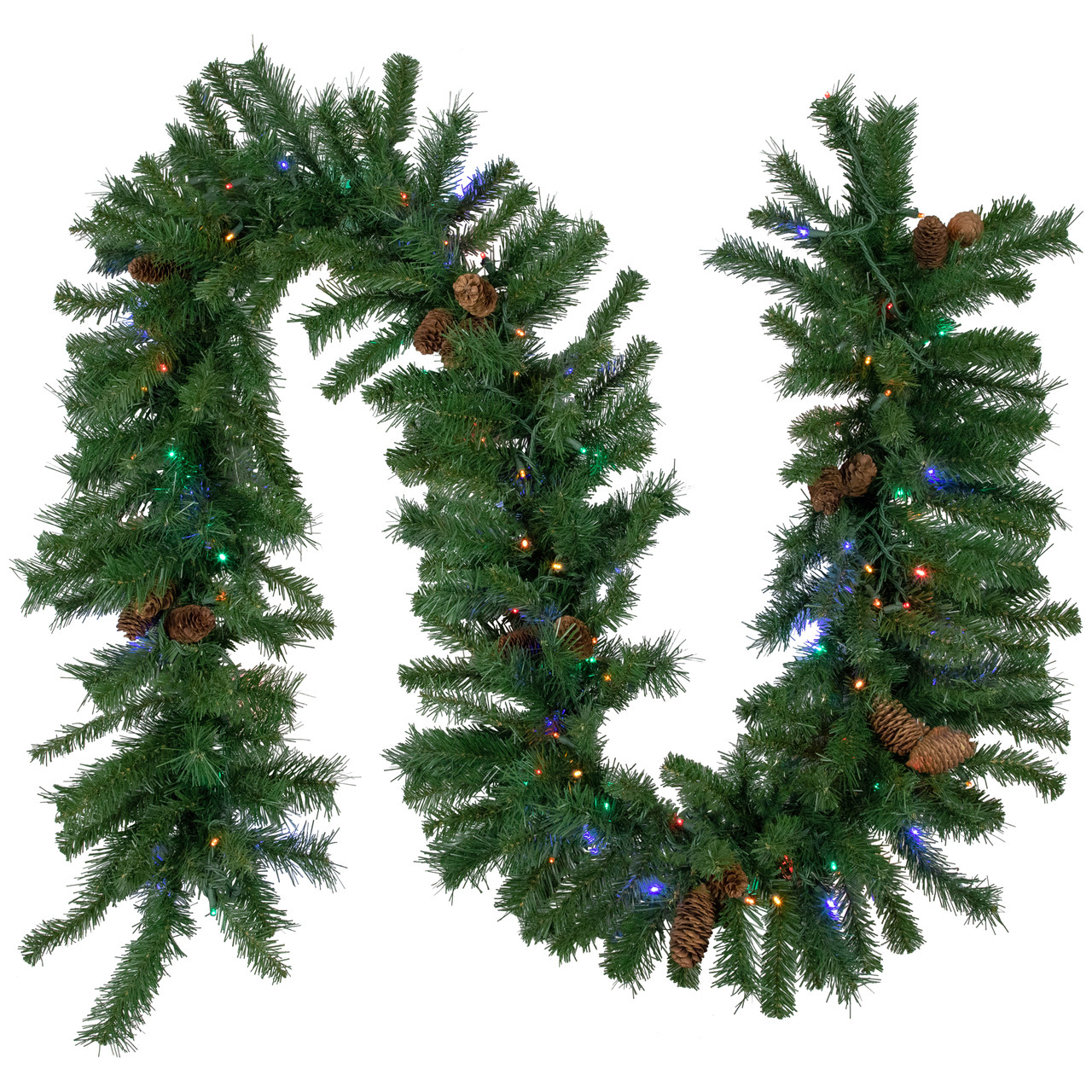 9' x 16" Pre-Lit Dakota Red Pine Artificial Christmas Garland, Multi LED Lights