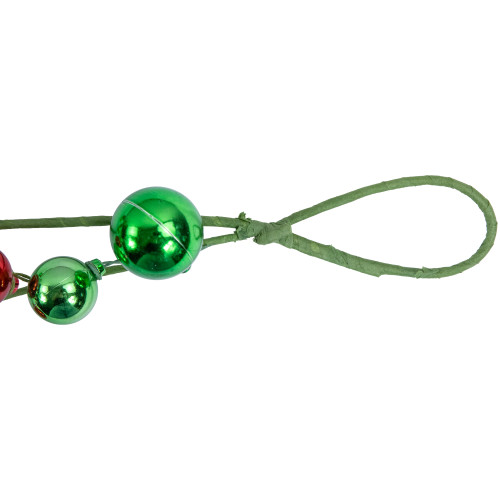 4' x 6" Green and Red Ball Ornament Christmas Garland, Unlit