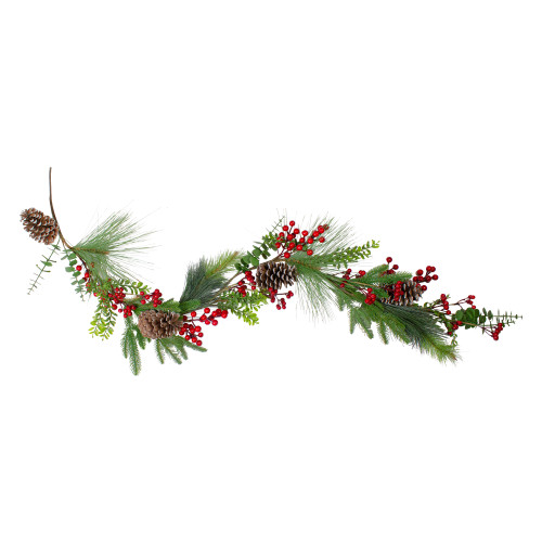 Berry Pine and Eucalyptus Artificial Christmas Garland - 5' x 10" - Unlit