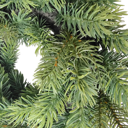 Green Pine Artificial Christmas Wreath, 11.75-Inch, Unlit
