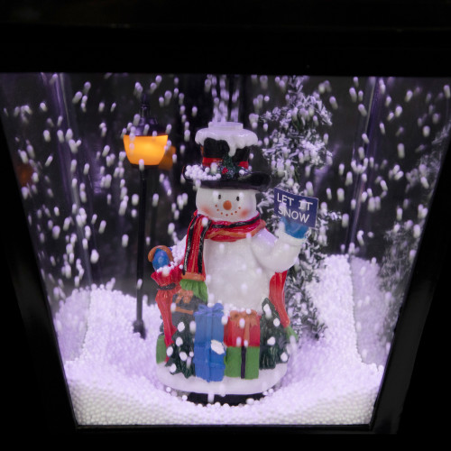 17.75" Lighted and Musical Wall Mounted Snowing Christmas Street Lamp