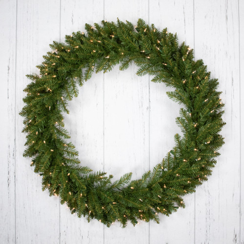 Pre-Lit Rockwood Pine Artificial Christmas Wreath, 36-Inch, Clear Lights