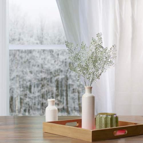 Glittered Leaves Artificial Christmas Spray - 18" - Green