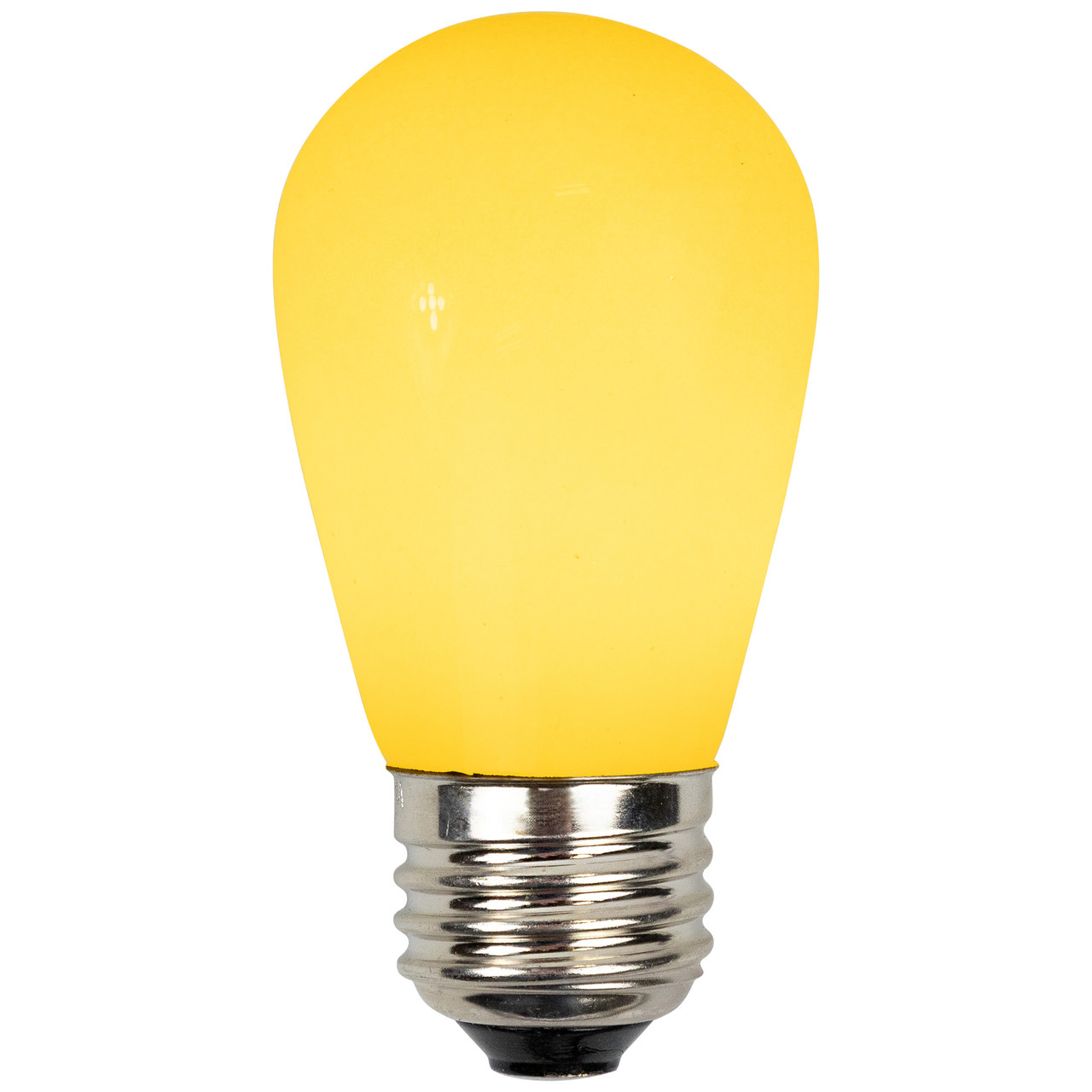 Pack of 25 Opaque Yellow LED S14 Christmas Replacement Light Bulbs - 1.3 Watts